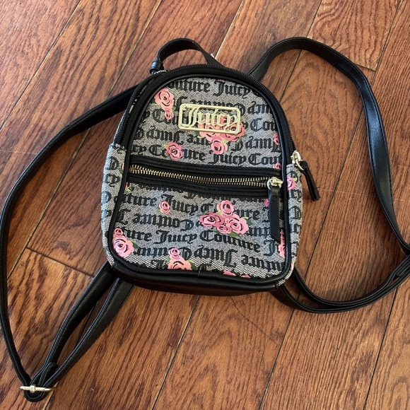 Juicy Couture Handbags - Juicy Couture Luxury Mini Backpack w/rose accents Streetwear 90s 2000s  Y2K